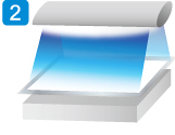 [Image] Operat e the equipment or device, and expose UVSCALE to UV light. * The side of UVSCALE with matt surface should be exposed.